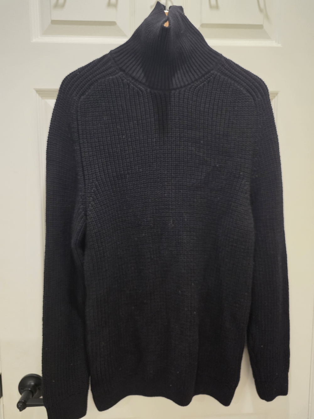 Zara Men's Black Ribbed High-Neck Sweater